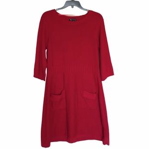 New Directions Red Sweater Dress